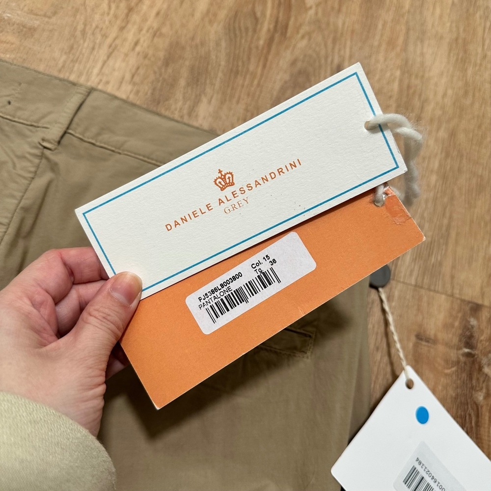 Daniele Alessandrini | NWT Men's Khaki Tan Chinos Trousers Pants, Size W36 x L33 - Picture 5 of 7